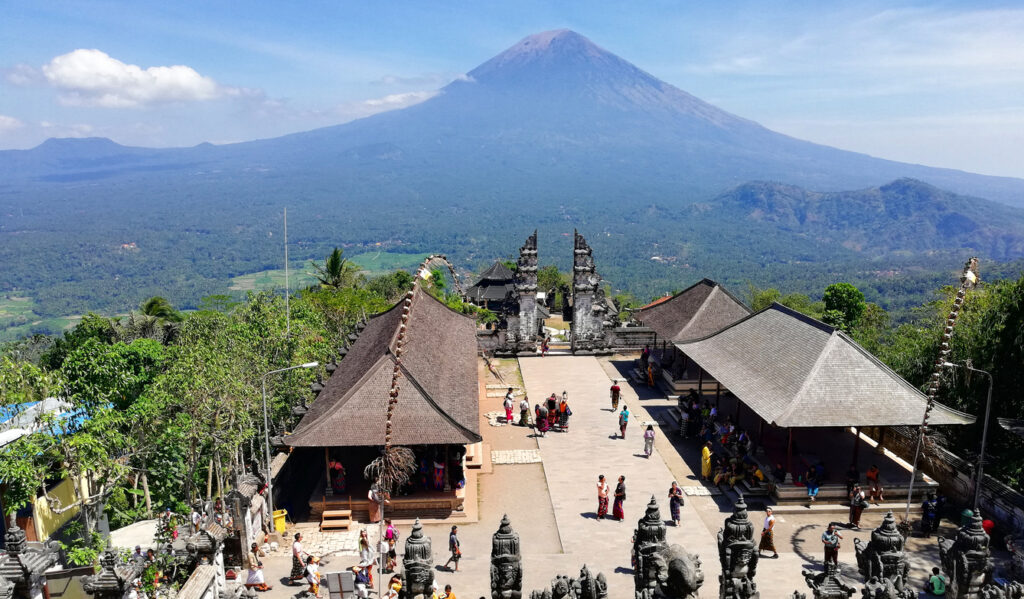 Places to see in Bali - Lempuyang Temple with Agung in Background